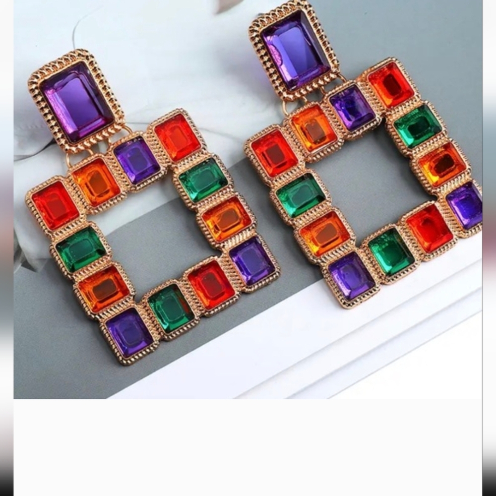 Swartzski Multiple Colored Earrings Have Emerald … - image 1